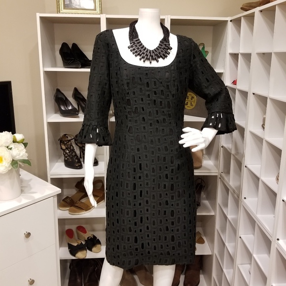 Catherine Regehr Dresses & Skirts - CATHERINE REGEHR BELL SLEEVE EYELET DRESS M